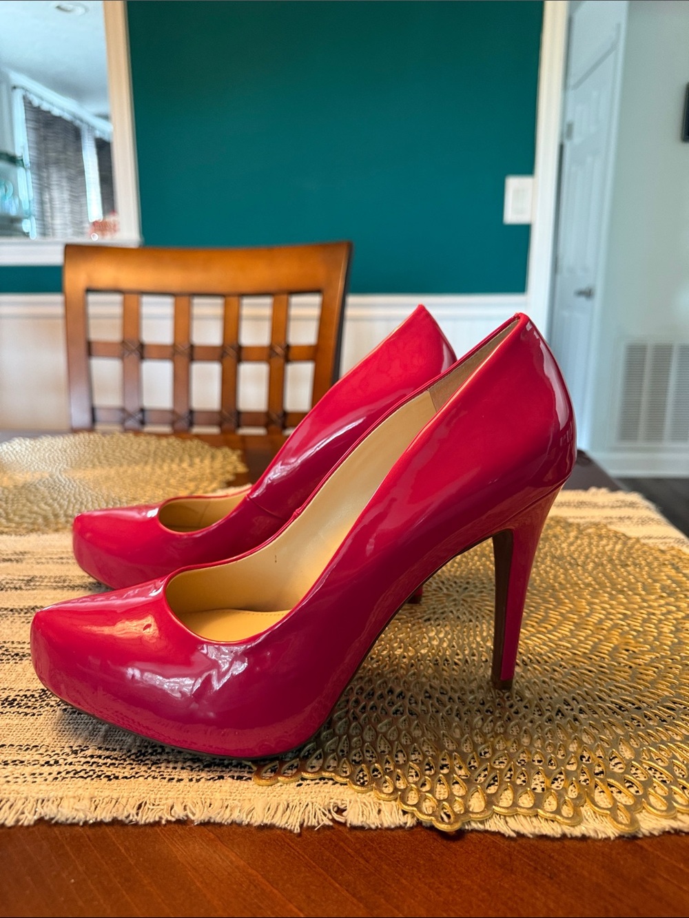 Jessica‎ Simpson Patent Hot Pink Stiletto Pumps Barbiecore/Y2K glam 10